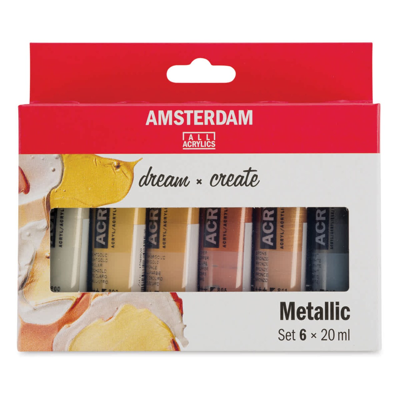 Amsterdam Standard Series Acrylics - Set of 6, Metallic Colors, 20 ml Tubes